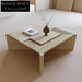 Elegant Nordic Square Travertine Stone Coffee Table for Modern Living Rooms