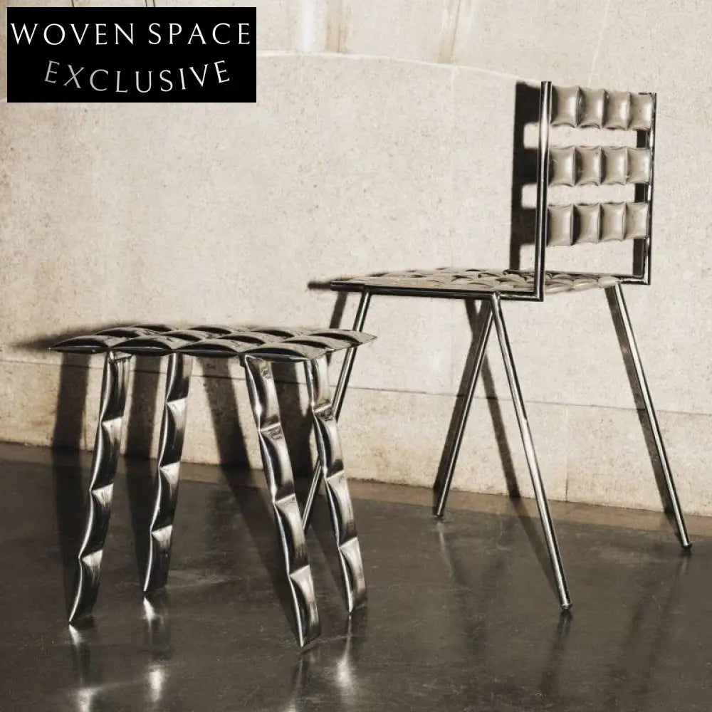 Elegant Nordic Stainless Steel Frame Green Velvet Ottoman Stool