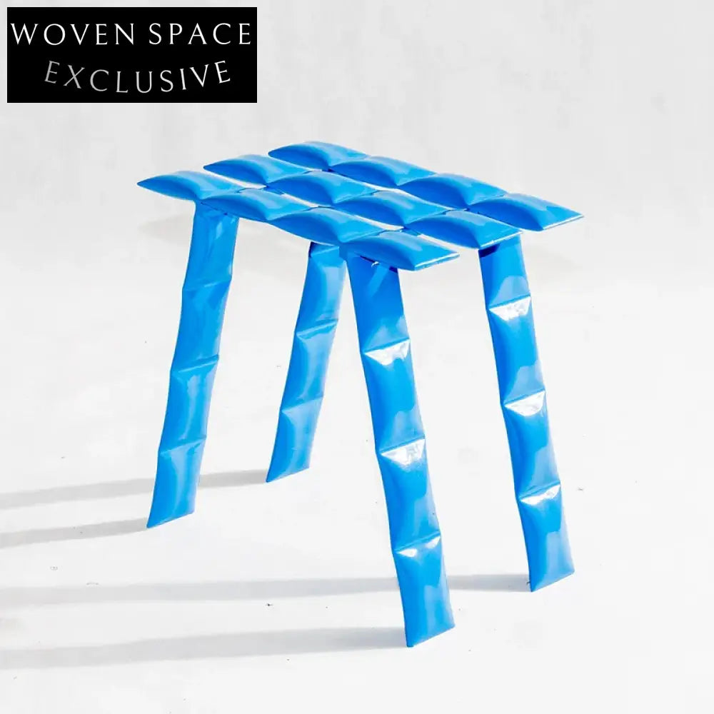 Elegant Nordic Stainless Steel Frame Green Velvet Ottoman Stool