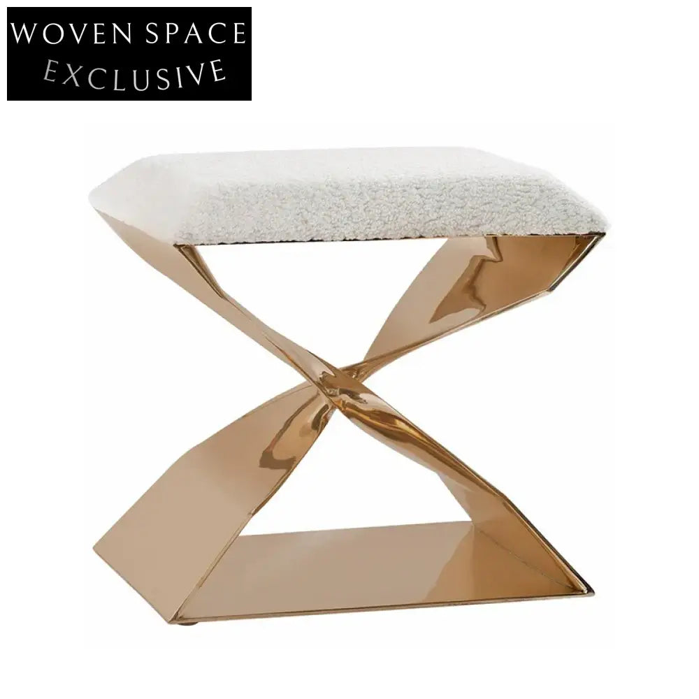 Elegant Nordic Stainless Steel Leg Fabric Leisure Chair with Ottoman Set