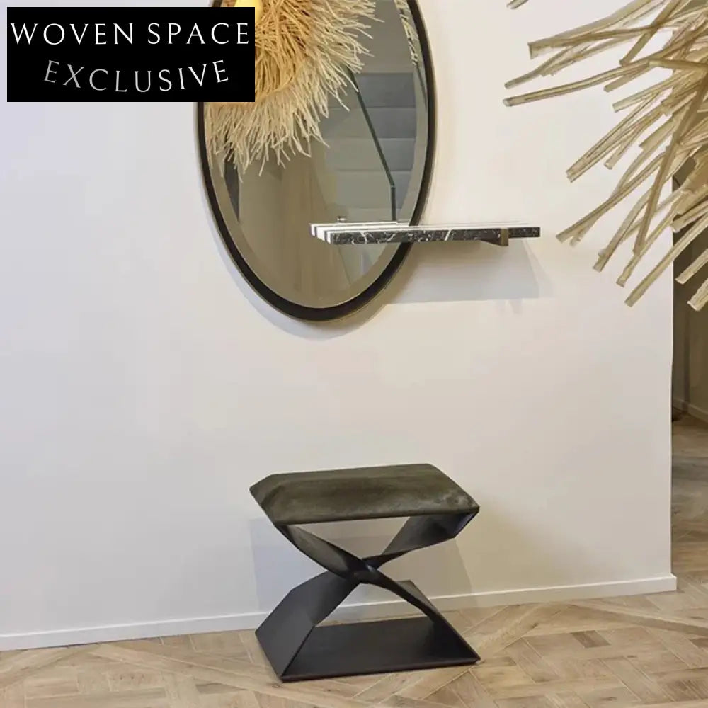 Elegant Nordic Stainless Steel Leg Fabric Leisure Chair with Ottoman Set