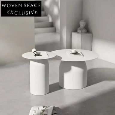 Elegant Nordic Stainless Steel Modern Round Coffee Table with Metal Decor