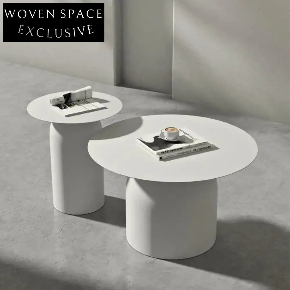 Elegant Nordic Stainless Steel Modern Round Coffee Table with Metal Decor