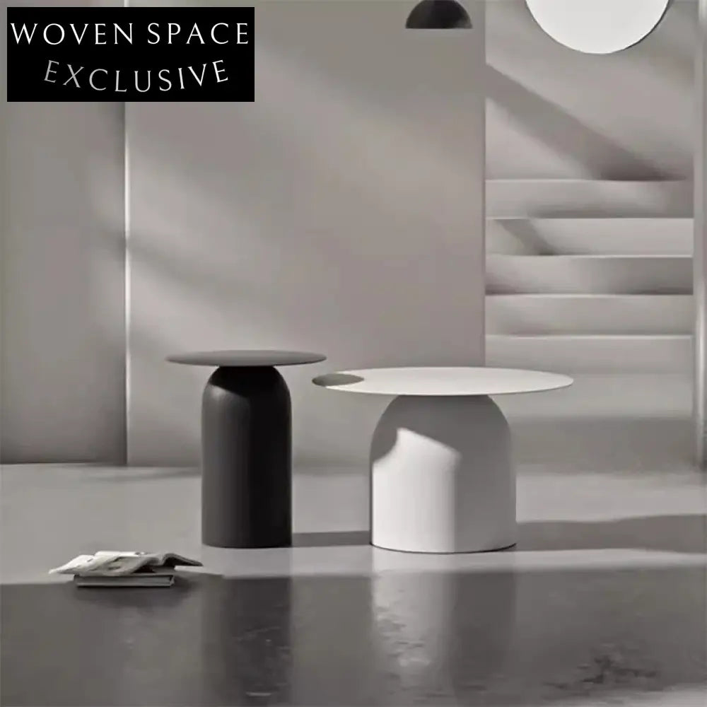 Elegant Nordic Stainless Steel Modern Round Coffee Table with Metal Decor