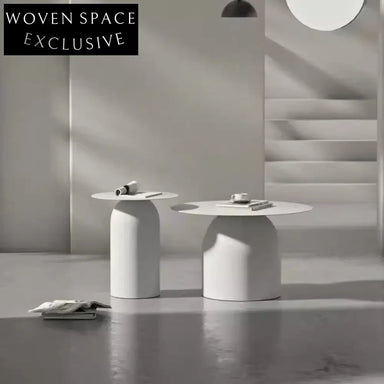 Elegant Nordic Stainless Steel Modern Round Coffee Table with Metal Decor