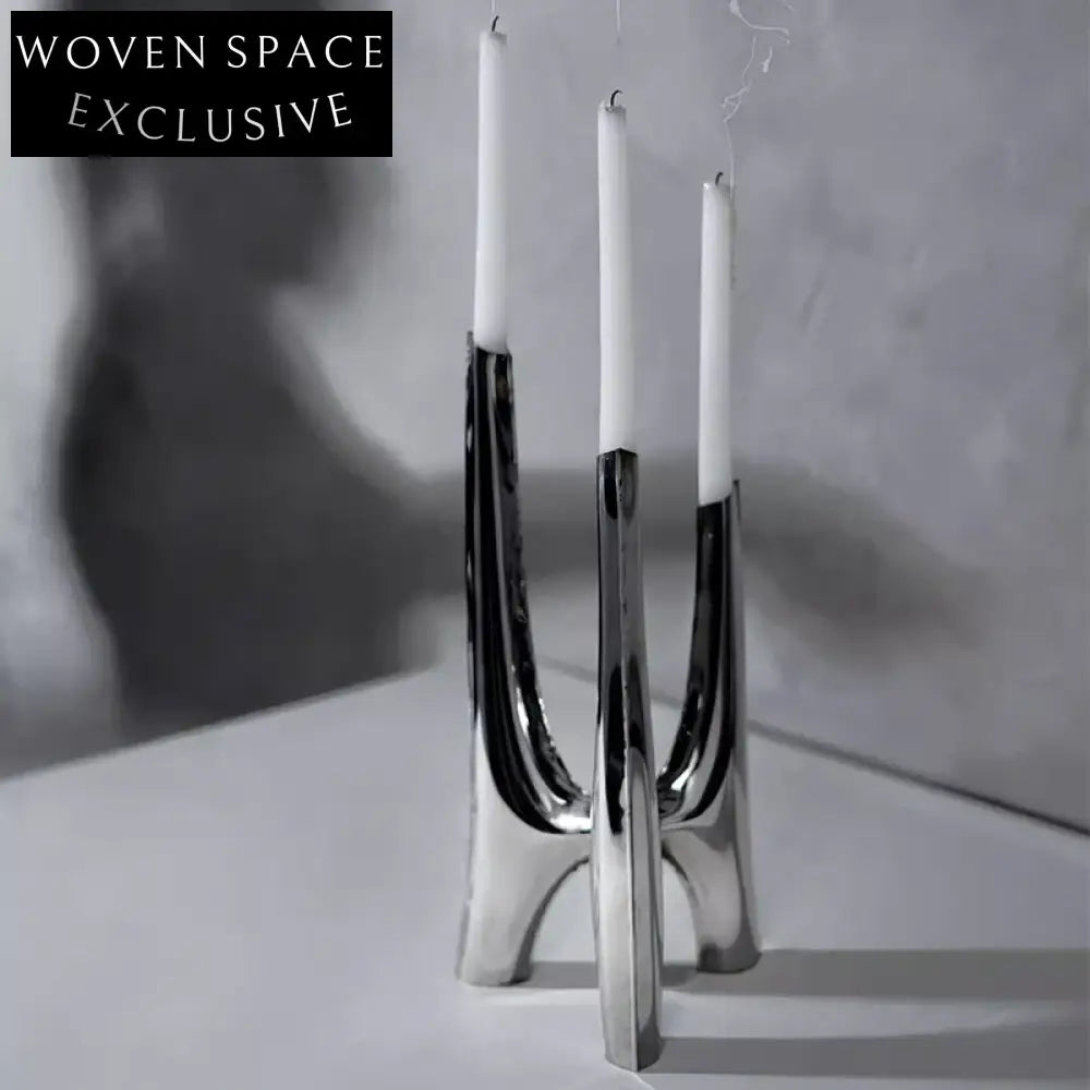 Elegant Nordic Stainless Steel Tall Decorative Stand Candle Holder