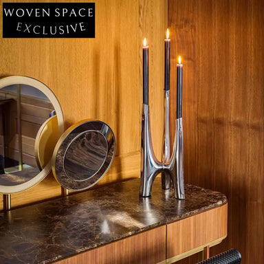 Elegant Nordic Stainless Steel Tall Decorative Stand Candle Holder