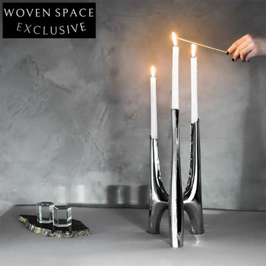 Elegant Nordic Stainless Steel Tall Decorative Stand Candle Holder