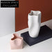 Elegant Nordic Stripe Embossed Ceramic Tabletop Decorative Flower Vase