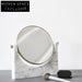 Elegant Nordic Style Desktop Makeup Mirror with Marble Base Decor Piece