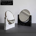 Elegant Nordic Style Desktop Makeup Mirror with Marble Base Decor Piece