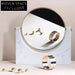 Elegant Nordic Style Desktop Makeup Mirror with Marble Base Decor Piece