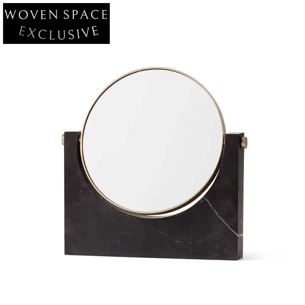 Elegant Nordic Style Desktop Makeup Mirror with Marble Base Decor Piece