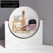 Elegant Nordic Style Desktop Makeup Mirror with Marble Base Decor Piece