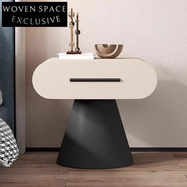 Elegant Nordic Style Wood Bedroom Nightstand with Drawer, Durable Home Storage Cabinet