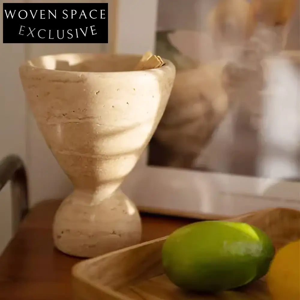 Elegant Nordic Travertine Gourd Shaped Entryway Table Top Art Decor