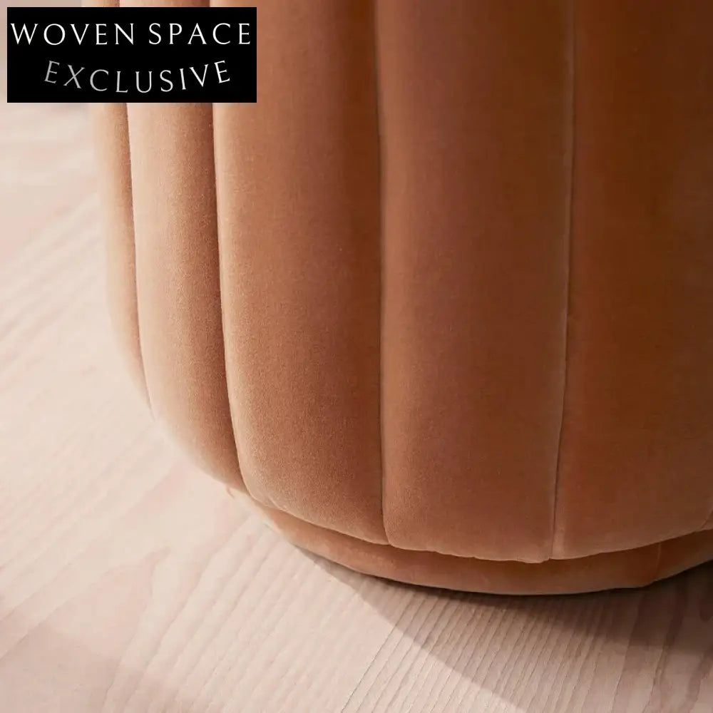 Elegant Nordic Velvet Fabric Wooden Frame Modern Ottoman Footrest