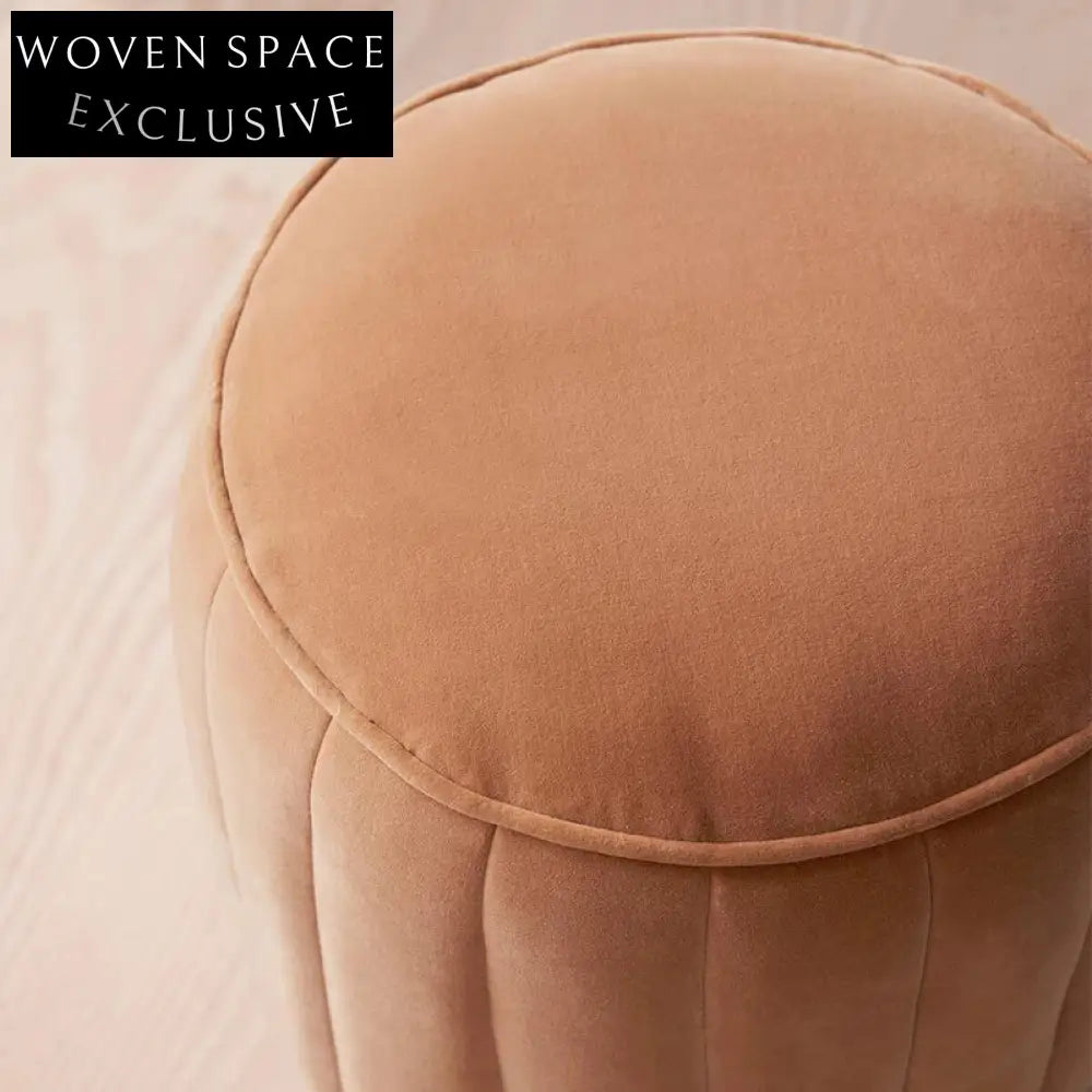 Elegant Nordic Velvet Fabric Wooden Frame Modern Ottoman Footrest