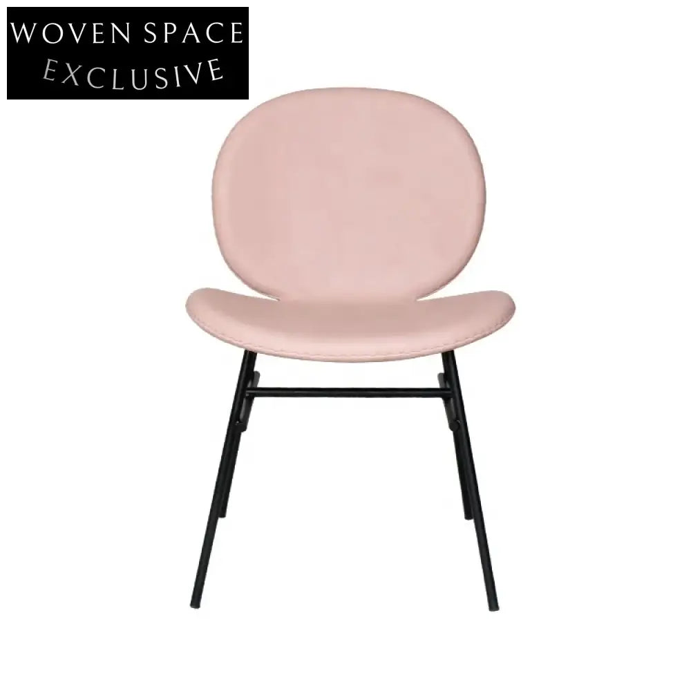 Elegant Nordic Velvet Round Back Dining Chair with Golden Metal Frame