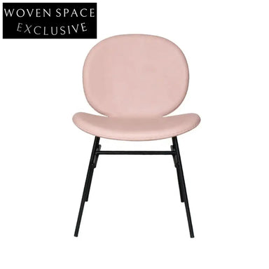 Elegant Nordic Velvet Round Back Dining Chair with Golden Metal Frame