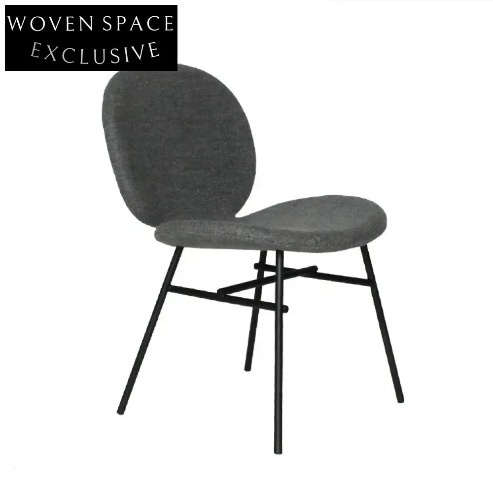 Elegant Nordic Velvet Round Back Dining Chair with Golden Metal Frame