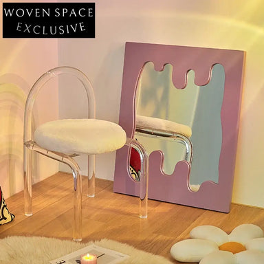 Elegant Nordic Wave Full Length Standing Mirror - Modern Wooden Frame Decor