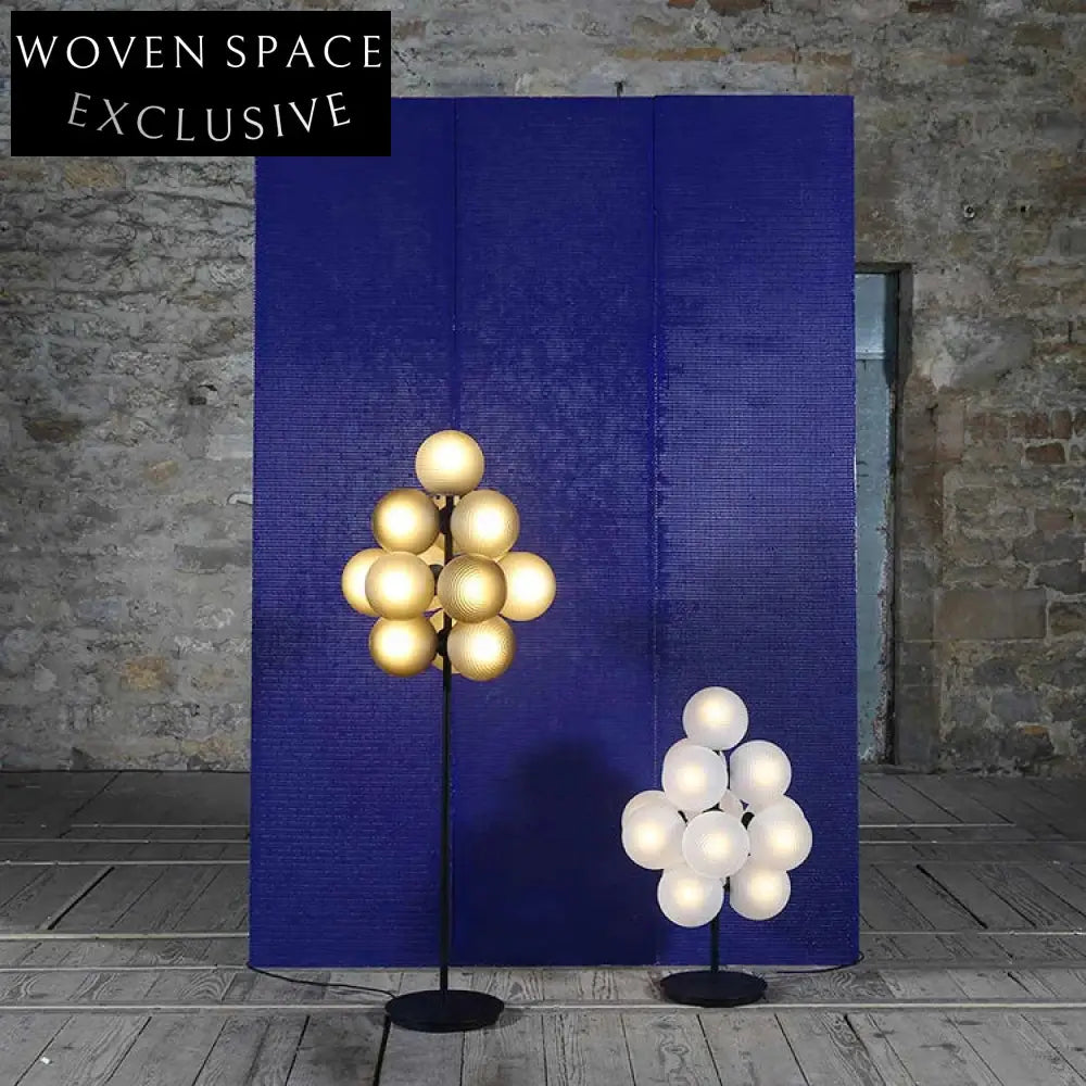 Elegant Nordic White Glass Grape Design Floor Lamp for Modern Living Rooms