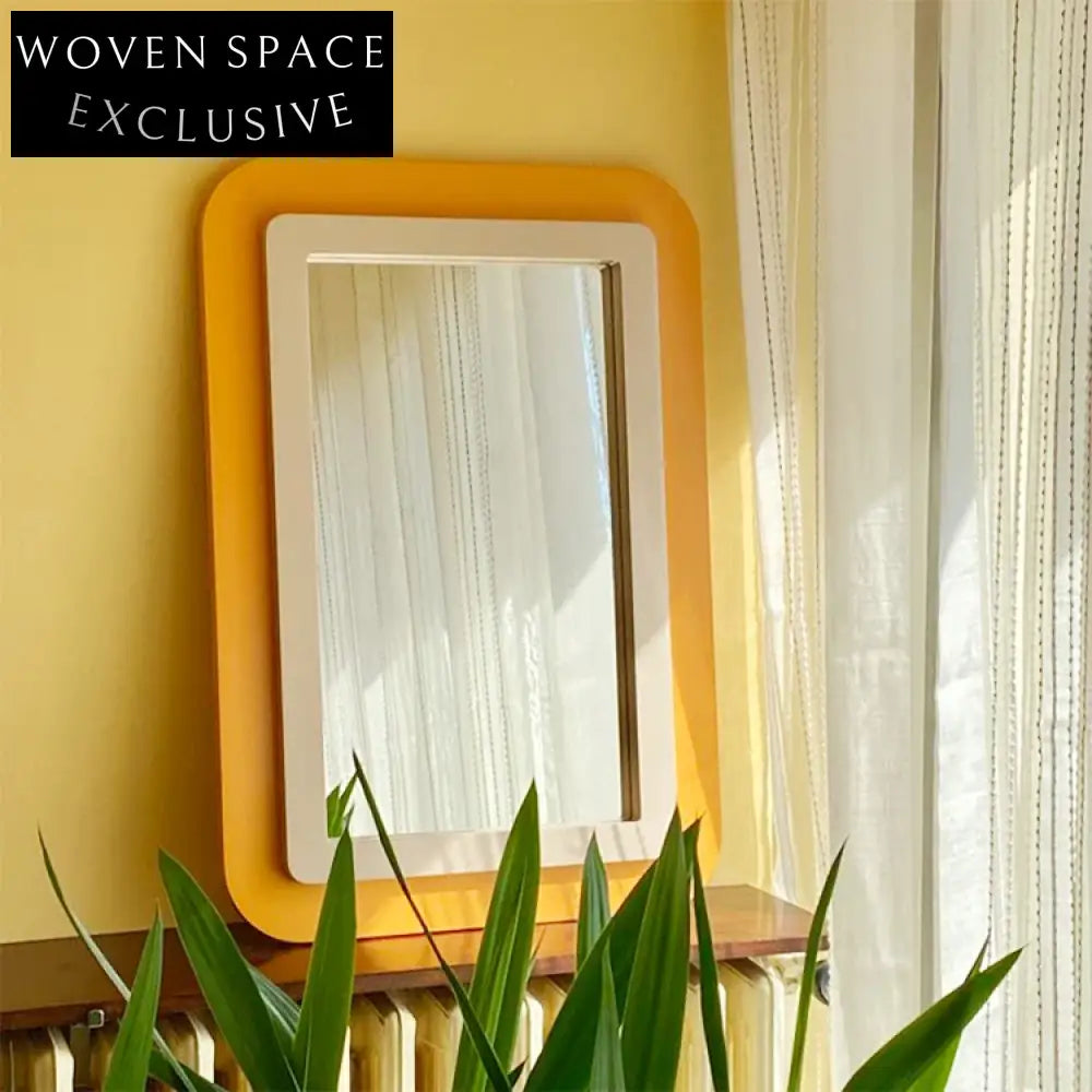Elegant Nordic Wood Edge Full Length Floor Mirror with Durable Rectangle Round Corners