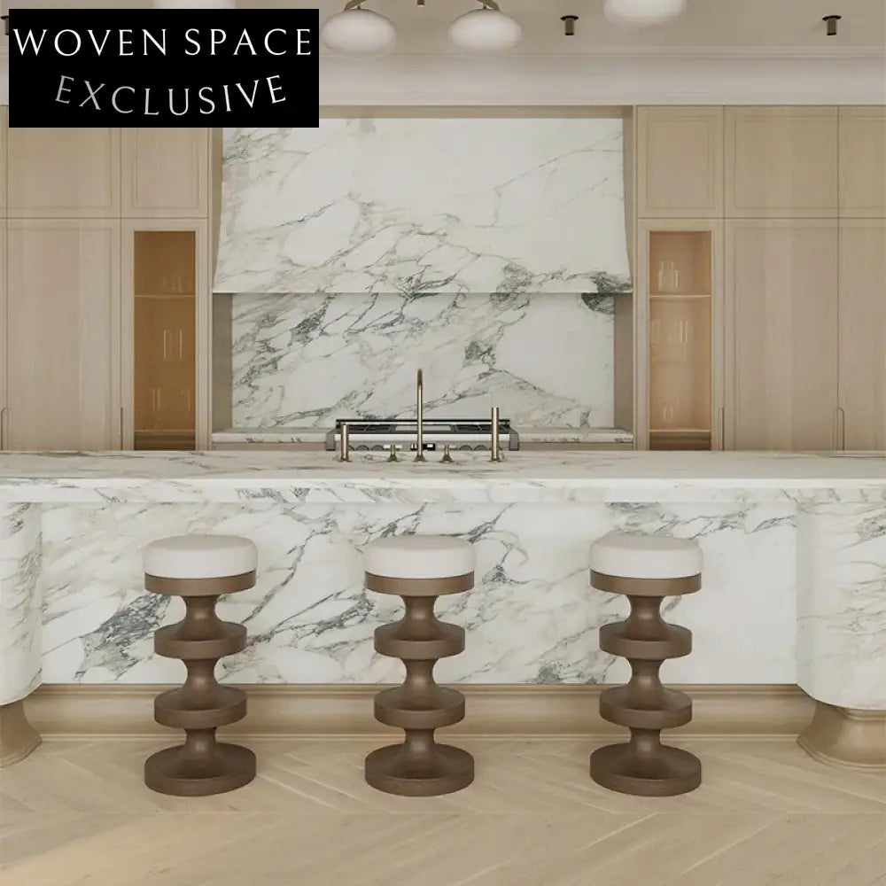 Elegant Nordic Wooden Frame Ottoman Stool for Modern Apartment Lobby