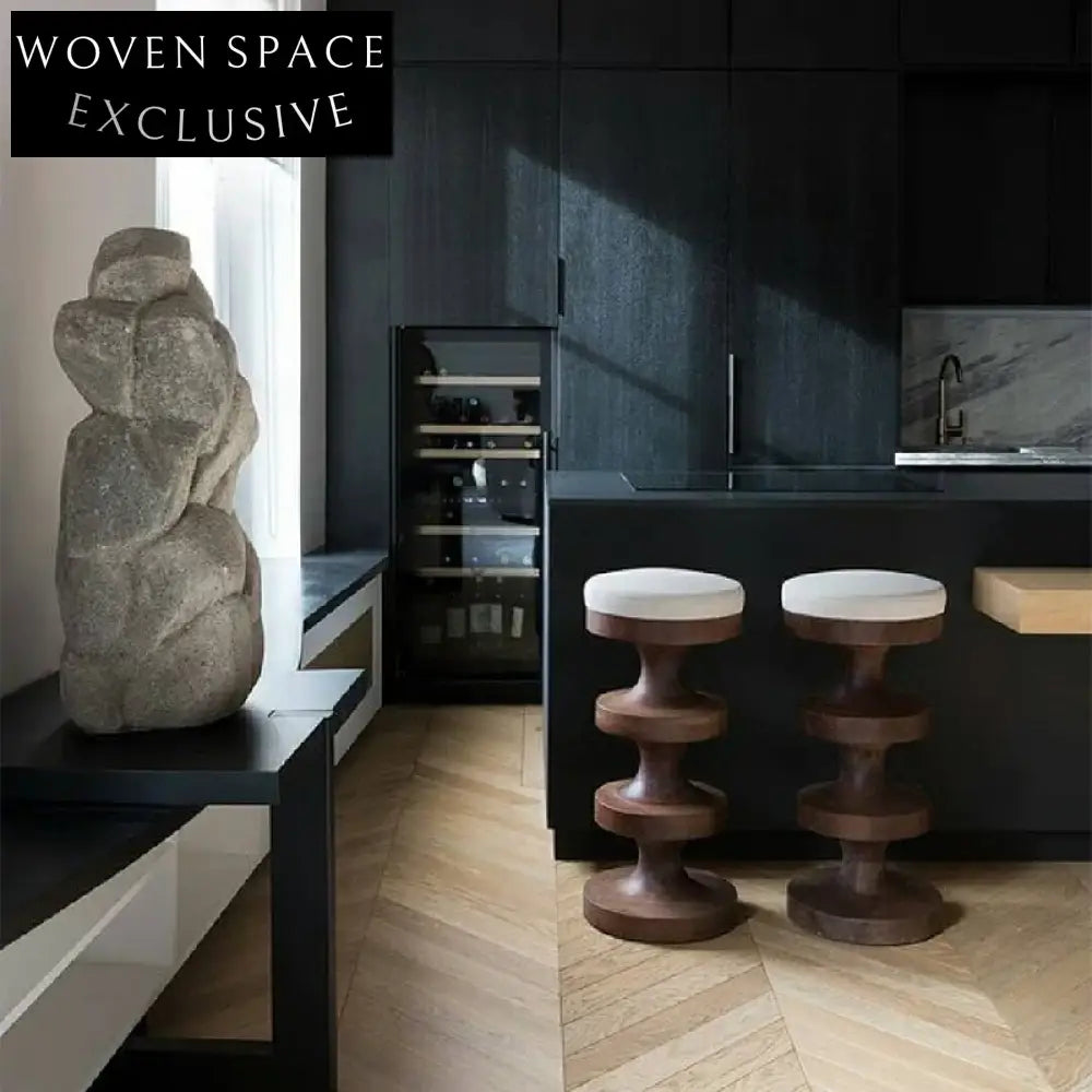 Elegant Nordic Wooden Frame Ottoman Stool for Modern Apartment Lobby