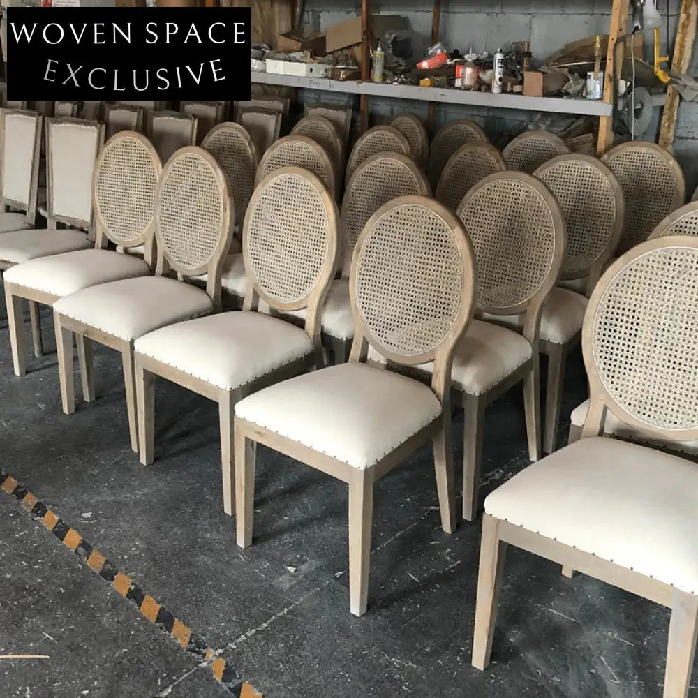 Elegant French Louis XV Oak Dining Chair - Cane Back Antique Style