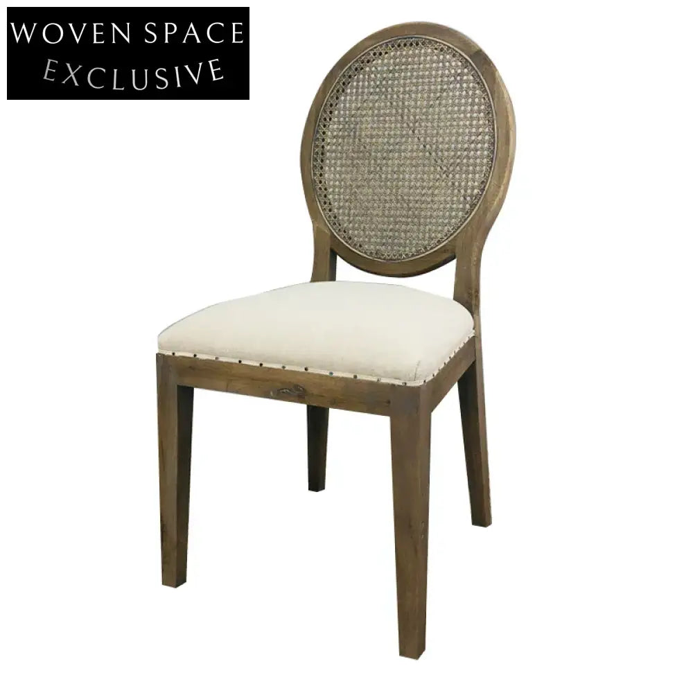 Elegant French Louis XV Oak Dining Chair - Cane Back Antique Style