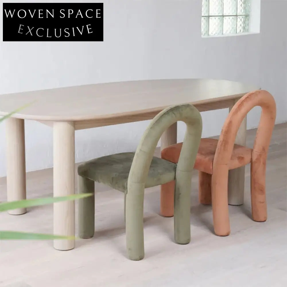 Elegant Oak Wood Frame Fabric Upholstered Dining Chair for Modern Spaces