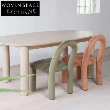 Elegant Oak Wood Frame Fabric Upholstered Dining Chair for Modern Spaces