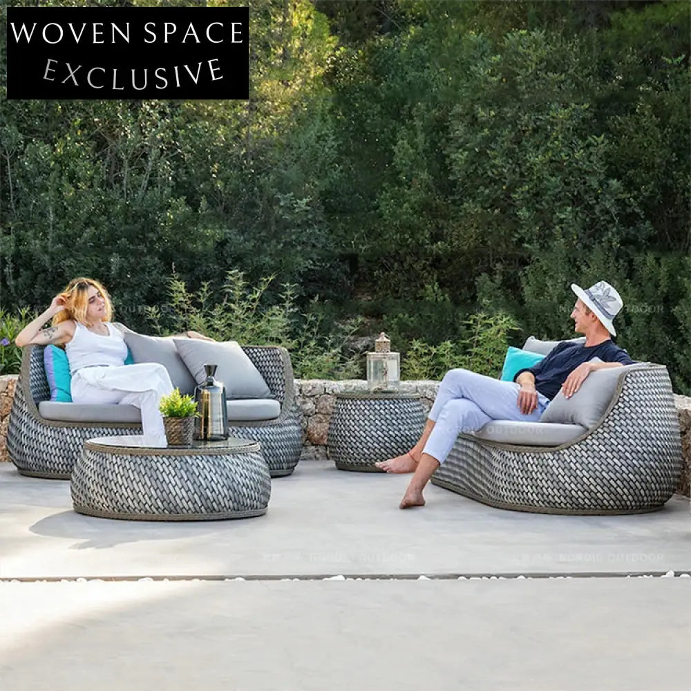 Elegant Outdoor Rattan Patio Sofa Chair Set for Cozy Garden & Deck Living