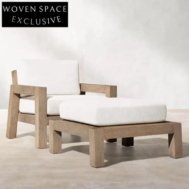 Elegant Outdoor Teak Aluminum Sectional Sofa with Soft Cushions, Patio Sofa