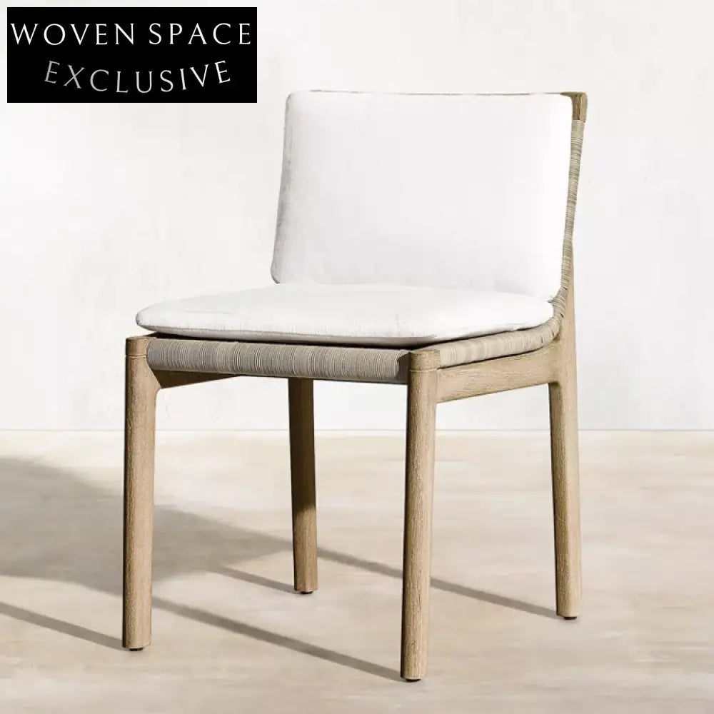 Elegant Outdoor Teak Dining Set with Rattan Chairs, Weather-Resistant Patio Table