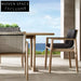 Elegant Outdoor Teak Dining Set with Rattan Chairs, Weather-Resistant Patio Table