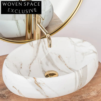 Elegant Oval Glossy Ceramic Countertop Wash Basin for Modern Bathrooms
