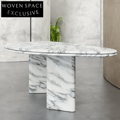 Elegant Oval Marble Dining Table for Modern Homes, Kitchens, and Restaurants