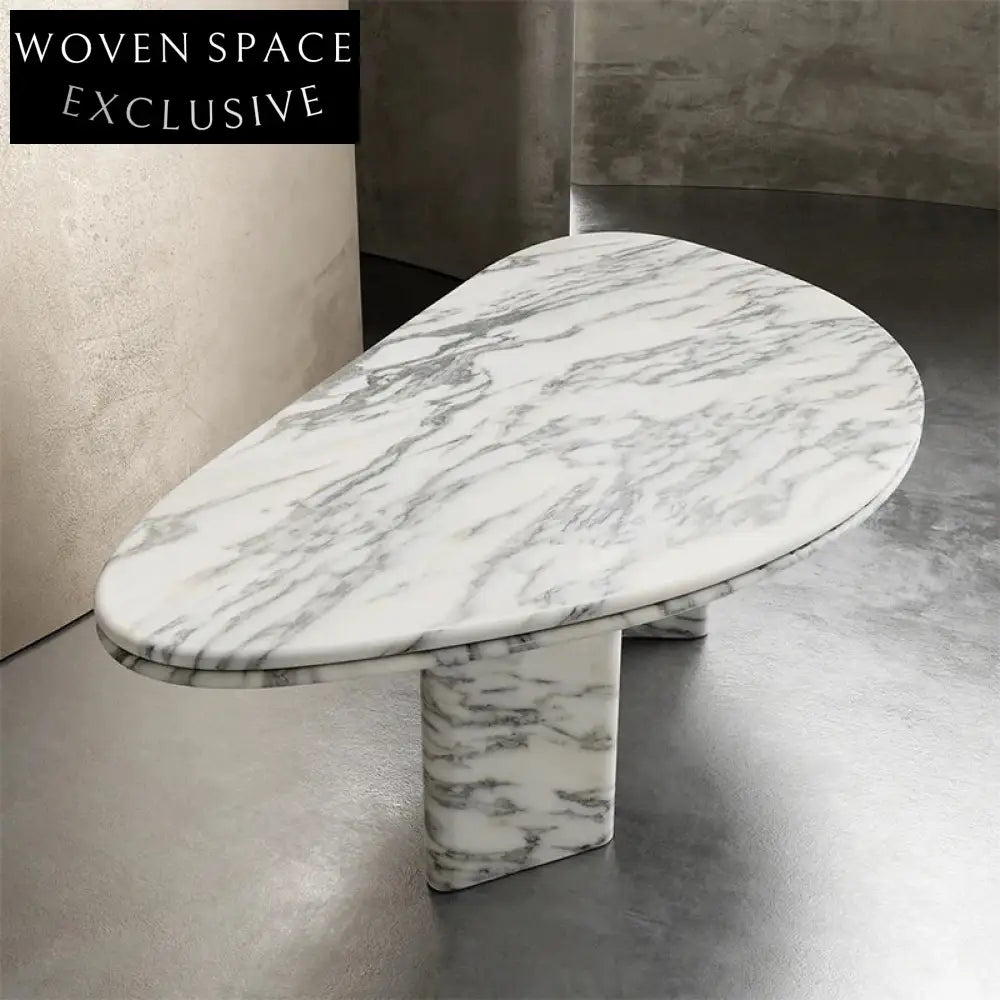 Elegant Oval Marble Dining Table for Modern Homes, Kitchens, and Restaurants