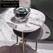 Elegant Oval Natural Marble Top Coffee Table Set, Modern Living Room Accent