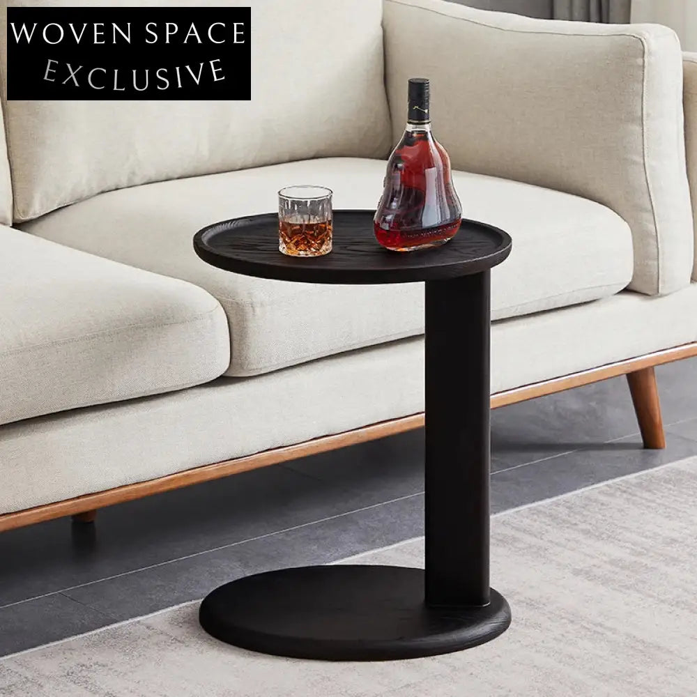 Elegant Oval Solid Ash Wood Coffee Table - Living Room Sofa Side Table