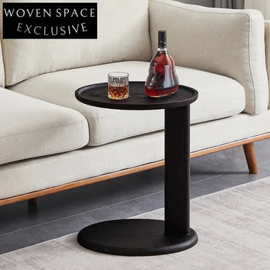 Elegant Oval Solid Ash Wood Coffee Table - Living Room Sofa Side Table