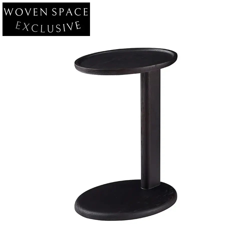 Elegant Oval Solid Ash Wood Coffee Table - Living Room Sofa Side Table