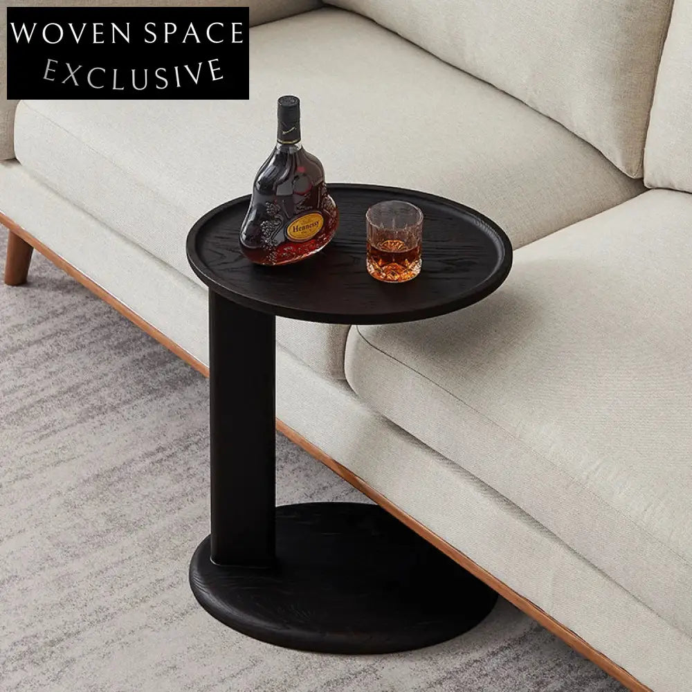 Elegant Oval Solid Ash Wood Coffee Table - Living Room Sofa Side Table