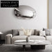 Elegant Oval Stainless Steel Silver Wall Art Mirror for Living Room Decor