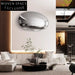 Elegant Oval Stainless Steel Silver Wall Art Mirror for Living Room Decor