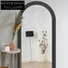 Elegant Oval Top Full Length Floor Mirror with Modern Wooden Edge