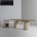 Elegant Oval Travertine Dining Table Set with 8 Seats for Dining